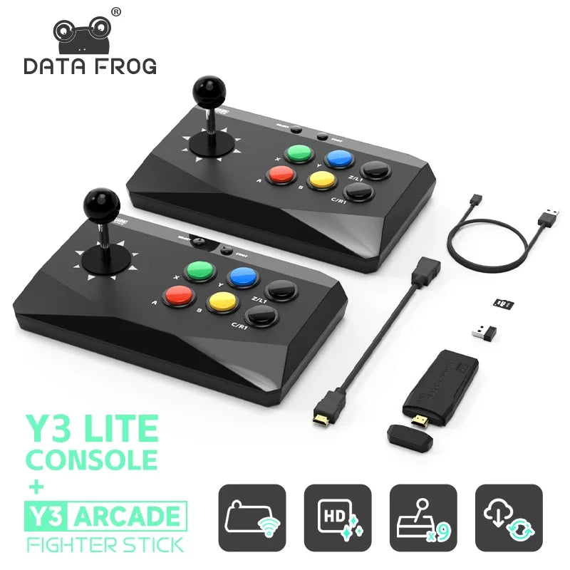 Consola de Videojuegos Arcade Y3 4K, 10000 juegos integrados, con 2 Stick para PS1/FC/GBA