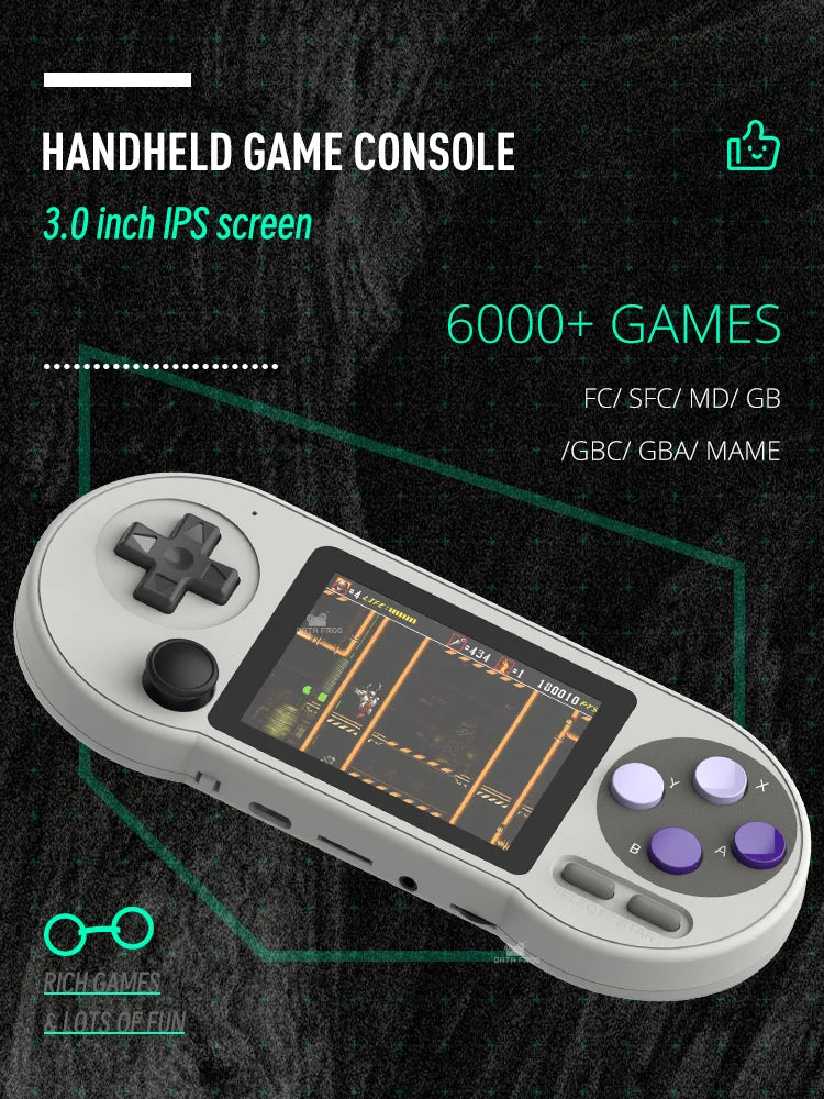 Consola de Juegos Portátil SF2000, pantalla IPS de 3 pulgadas, videojuegos Retro integrados con 6000 juegos