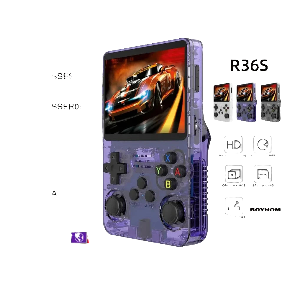 R36S Retro Handheld Video Game Console Linux System 3.5 Inch IPS Screen Portable Pocket Video Player 64GB Games