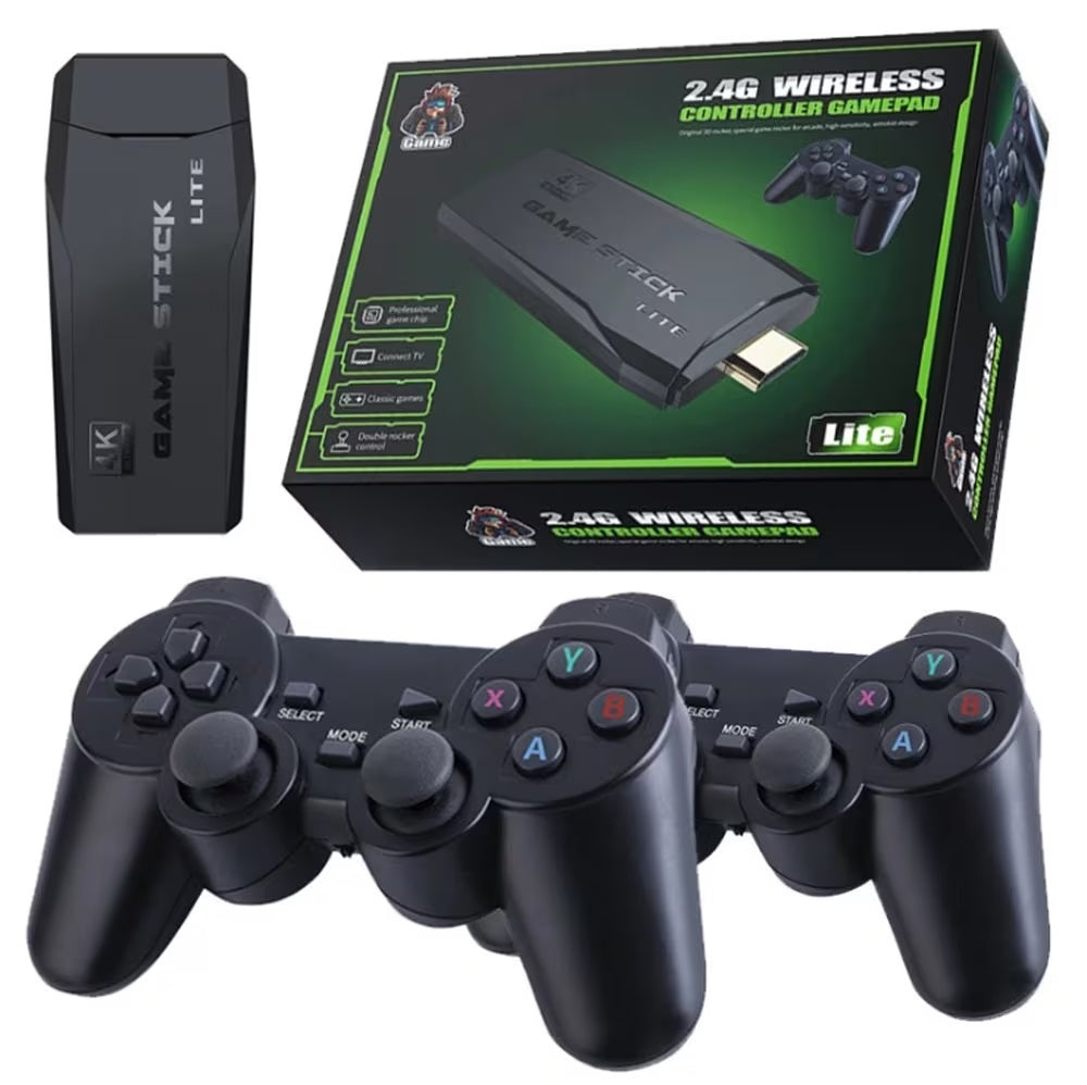 Consola de videojuegos Retro, Game Stick Lite, 10,000 juegos, HDMI, controles inalámbricos